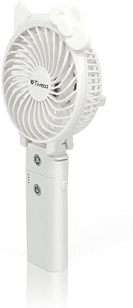 Tiveco Portable Handheld USB Rechargeable Fan With 3000mAh Power Bank - V3 White