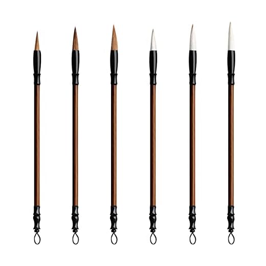 Pincel De Caligrafía China,Juego De Cepillo Kanji,Cepillo De Caligrafía China,Kanji Japonés Sumi Dibujo Pincel,Pluma De Caligrafía China,Pinceles Chinos Para Acuarela,6 Piezas,3 Tamaños,Kiuiom