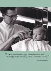 Friendship and Thinking of you Greeting Card Friendship & Thinking of You Boy Getting Haircut