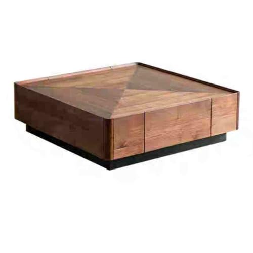 TEESONG Mesas Auxiliares Pequeñas Mesa de Centro Moderna Mueble Multifuncional, Mesa de Centro nórdica, Sala Estar, hogar, Cuadrado, Almacenamiento Madera Mesas de Centro para Salón