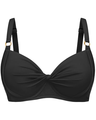 Women's Underwire Bikini Top - Push Up Swimsuit Top Only Twist Front Bathing Suit 2025 Retro Swim Bra