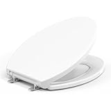 Topseat Plus Toilet Seat Elongated, Soft Close Toilet Seat, No-Slam, Magnetic Quick-Release Easy Clean, Easy Installation, SecureGrip Bumpers, Wobble-Free, Adjustable Fit, Plastic, White