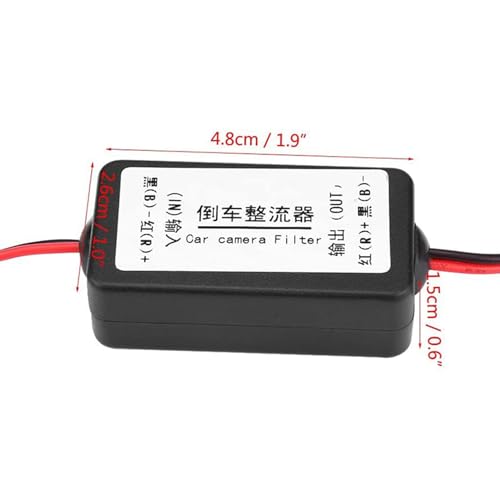 HWIREUIGT 4X 12V Car Rear View Camera Rectifier Relay Capacitor Filter Connector for Rear View Lens Anti-Interference Ballast - Image 7