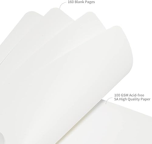 Miniatura 2 de JOYEUX Cuaderno en blanco, tamaño A5, 160 páginas, 3.53 ozm de grosor, cuaderno de bocetos de tapa dura para escribir, cuadernos de 5.7 x 8 pulgadas