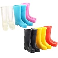 BESPORTBLE 6 Pairs of Miniature Rain Boots for Dollhouses Colorful Rubber Fairy Garden Shoes Suitable for 1:12 Scale Mini Home Decor