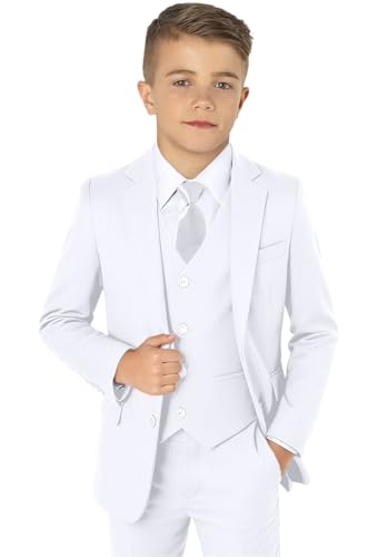 Boys Suit for Kids Tuxedo Suits for Wedding Formal Suit Set Toddler Boy Dress Outfit with Shirt and Tie
