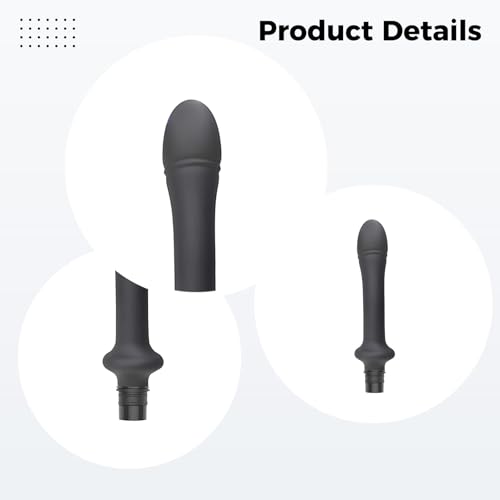 Massage Gun Attachment, Black Silicone Head, Egg Shape miniatura 2