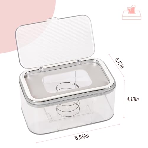 Image of Flenpptly Baby Wipes Dispenser, Large Capacity Wipe Holder, Silver | Wipes Container for Bathroom Keep Wipes Fresh & Easy to Open