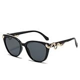 TVTBBVV Cat Eye Sunglasses for Women,Vintage Gold Snake,Punk Popular Sexy Uv400