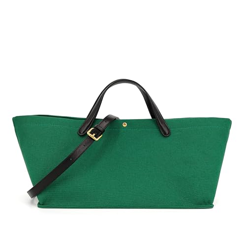 Image of M-ioi-M 2Pcs Set, Large /XL Tote Bag with Pouch for Women, Canvas or Genuine Leather Crossbody Shoulder Bag, Top Handle Purse