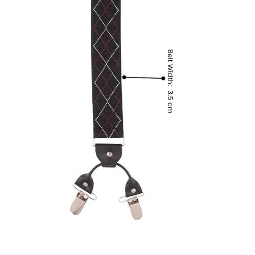 Image of The Tie Hub Suspenders for Men | Slim Clip-On Y-Back Elastic Braces | Adjustable 1.25 Inch | Formal Wedding Office
