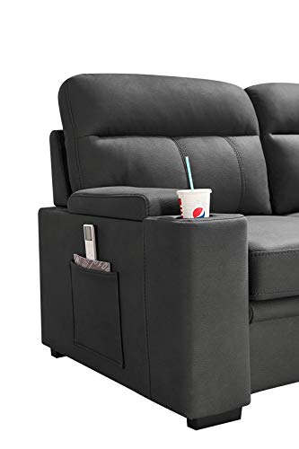 Eafurn Reversible Sectional Couch With Pull-Out Sleeper, L Shaped Corner Sofa Bed With Storage Chaise Lounge & Storage Armrest And 2 Cup-Holders,Tufted Sofa & Couches For Living Room Furniture Set #TOP7
