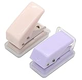 2 Pack Small Purple and Pink 1/4 Inch Diameter of Circle Shape Hole Handheld Single Paper Hole Punch