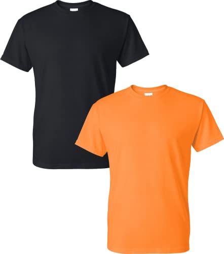 T-shirt homme Gildan DryBlend anti-humidité 50/50 noir orange S