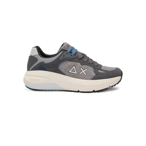 Baskets Jupiter SUN68 en daim gris moyen aux finitions soignees et materiaux premiums