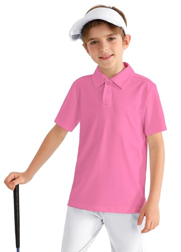 Image of MIVEI Kids' Performance School Uniform Polo Shirt Breathable UPF50+ | Youth Boys Girls Short Sleeve Golf Collared Shirts Grid Dry Fit Wrinkle Free Stretch Lightweight Cool Athletic Button Dress