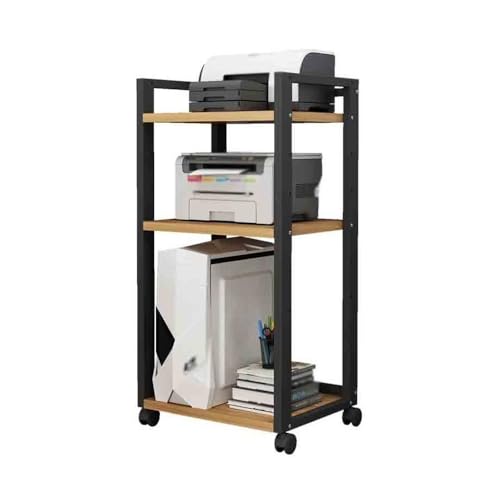 lskdnrufh Soporte para impresora de tres niveles con gran capacidad, estantería para impresoras, fotocopiadora, rack todo en uno, estantería de almacenamiento de oficina, mesa de impresión