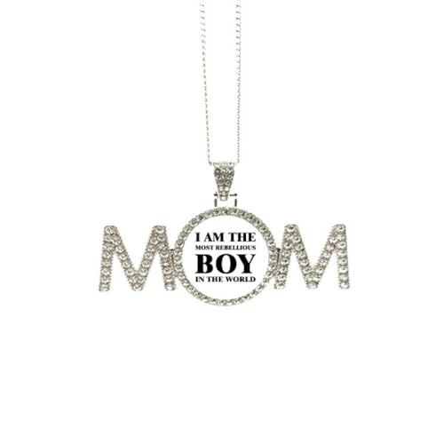 Collier I Am The Rebellious Boy lettrage gravé et lignes géométriques Art déco rétro