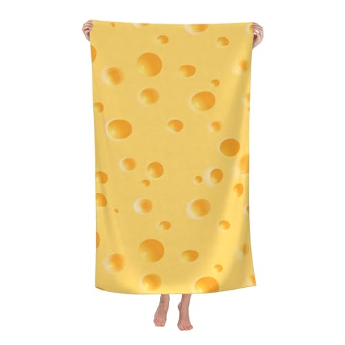 Poadnly Patrón de Queso Amarillo,Toalla de Playa de Secado rápido de 80 x 130 cm, Toalla de baño Ultra Suave, Ideal para baño y Hotel.