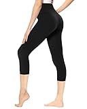 Gayhay Capri Leggings Damen High Waist Leggins Blickdicht Schwarz Sporthose Damen 3/4 Yogahose Laufhose für Gym,Fitness,Jogging