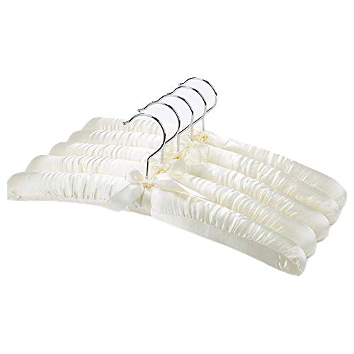 SNOWINSPRING Perchas Acolchadas de SatéN para Vestidos de Novia Delicados Perchas de Seda con Gancho Cromado Giratorio Antioxidante para SuéTeres de Invierno Cover