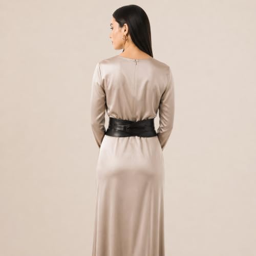 Image of FASHIONGEN - Woman Italian leather Obi belt, CASSIANE