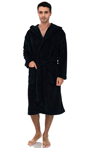 TowelSelections Men's Robe, Plush Fleece Hooded Spa Bathrobe4