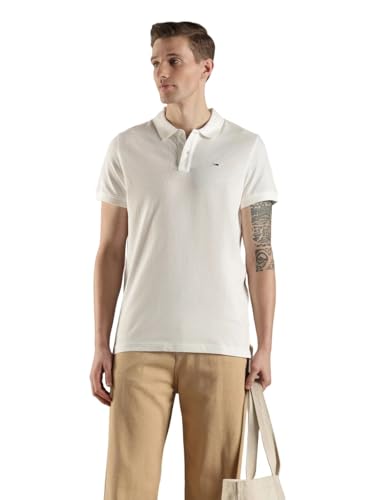 Image of Solid Slim Fit Cotton Polo T-Shirt