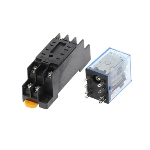 Minirelé DPDT AC 12V MY2P con base de enchufe y bobina de uso general de 8 pines