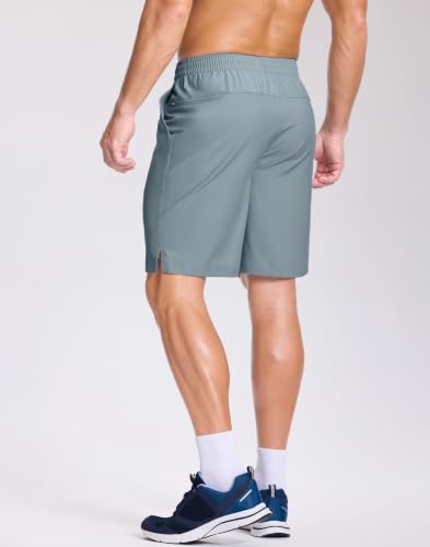 Image of GGJ Men's Lightweight Athletic Shorts with 2 Zipper Pockets 7 inch /9 inch /5 inch Gym Workout Running Quick Dry Tennis Shorts for Men