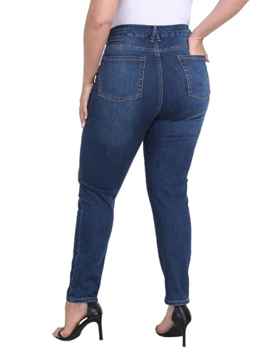 HDE Women's Plus Size Skinny Jeans Pull On Stretch Denim Jegging with Pockets4