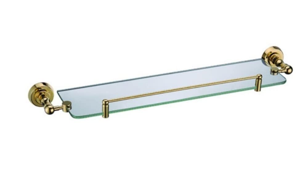 NUHSLF Shower Caddy Bathroom Shelf Solid Brass Base with Tempered Glass Bathroom Accessories Bathroom Organizer