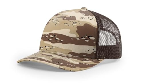 Richardson 5 Panel 112PFP Printed Trucker Hat - Camo Desert Camo/Brown