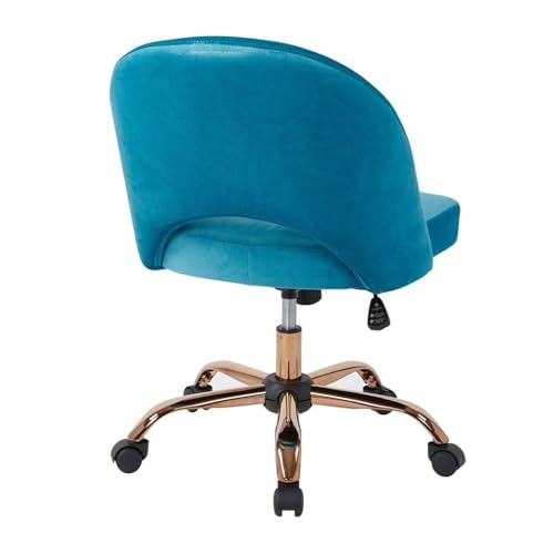 Scranton & Co Glam Office Chair, Cruising Blue Polyester Upholstery, Rose Gold Base, Adjustable Height, Plush Seat and Back, Smooth-Rolling Casters, Modern Accent Chair for Home Office Seating - Image 8