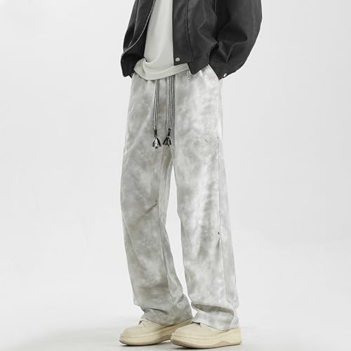 Men's Baggy Sweatpants Elastic Waist Drawstring Wide Leg Lounge Track Pants Casual Loose Joggers with Pockets4