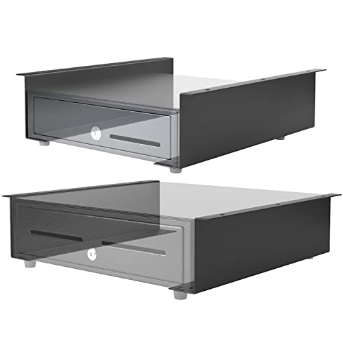 ACROPAQ Montagehalterung für Kassenschublade Unterbau - 2 x Schienen, für 41cm Kassenladen, Einfache Montage, Robuster Stahl - Montageschiene, Halterung, Kassenlade, Kasse, Geldschublade - 09024