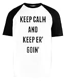 Fatto in EU Luxogo Keep Calm And Keep Er Goin PRO Gamer Unisex Bianca da Baseball Maglietta Uomo Donna Maniche Corte Baseball T-Shirt S