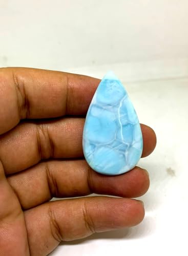 Larimar poire 41x23x6mm pierre naturelle sans défaut pour sertissage bague
