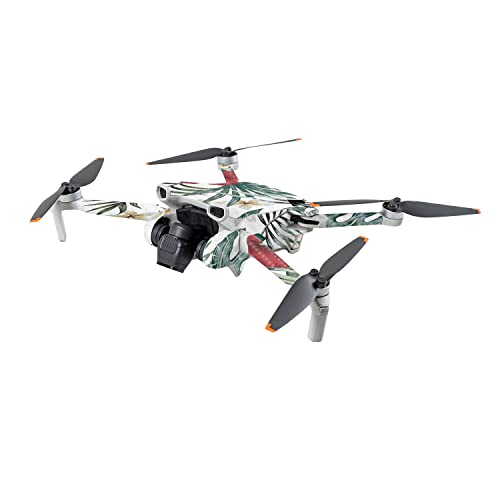 Image of MightySkins Carbon Fiber Skin Compatible with DJI Mini 3 - Tropical Hibiscus | Protective, Durable Textured Carbon Fiber Finish | Easy to Apply