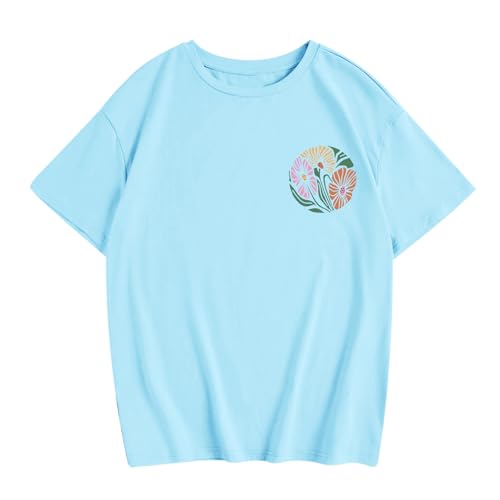 KEEVICI Cute Christian Flower Shirts for Girls Kids Graphic Tees Bible Verse Jesus Shirt Faith Inspirational Cotton Tshirt2