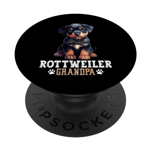 Rottweiler Grandpa Dog Lover Father's Day PopSockets Swappable PopGrip, Black