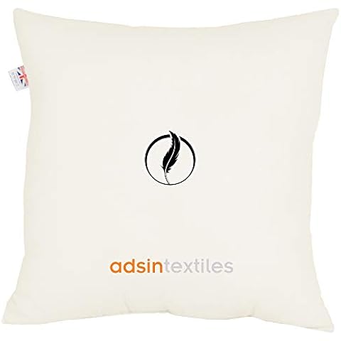 Set of 4-50cm x 50cm Duck Feather New White Cushion Pads Inner Stuffer Pillow Insert Square 100% Cotton Down Proof Cover (Pack of 4 | 20" x 20") Cover