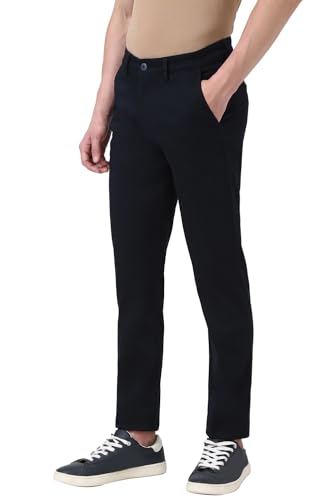 Image of Peter England Men's Slim Fit Mid Rise Super Chino Casual Trouser