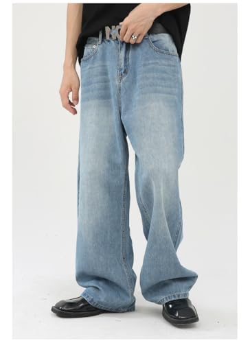 Men's Denim Jeans Wide Leg Retro Korean Style Loose Straight Leg Slim Casual Office Pants for Men2