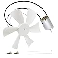 6’’ RV Vent Fan Motor & Fan Blade Replacement, 12V D-Shaft RV Vent Motor Compatible with Heng's, Elixir, Jensen, Jayco,Toyota Dolphin RV
