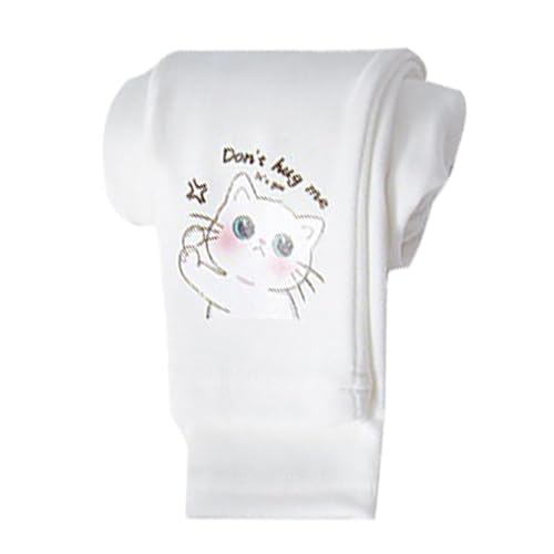 Soft Stretch Leggings for Girls Cute Cartoo𝐧 Bunny Print Footless Tights Pants Solid Color Warm Skinny Pants