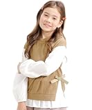 [Bee] ビー ドッキングトップス キッズ ジュニア 女の子 ガールズ 長袖 ニット taa05313 130cm モカ×白地