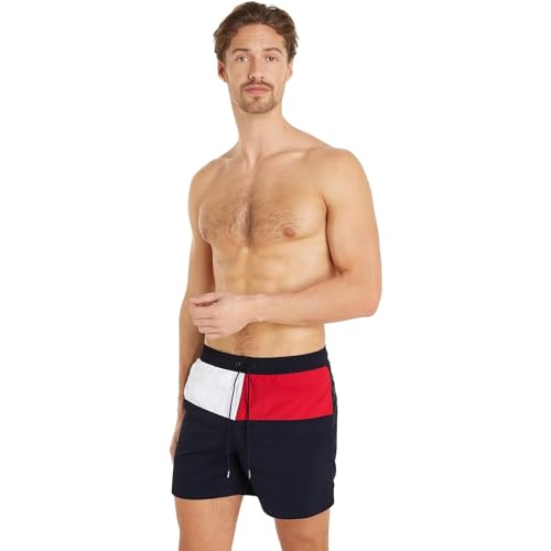 Preisvergleich Produktbild Tommy Hilfiger Herren Badehose Medium Drawstring Mittellang, Blau (Desert Sky), XL