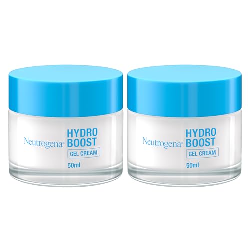 Neutrogena Hydro Boost, crema facial, ácido hialurónico hidratante, piel seca y sensible, 2 x 50 ml