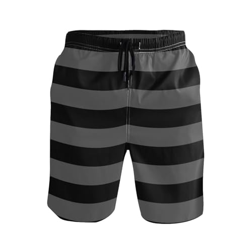 Mens Swim Trunks Quick Dry Board Shorts Striped Beach Shorts Swimwear Bathing Suits with Mesh Lining and Pockets